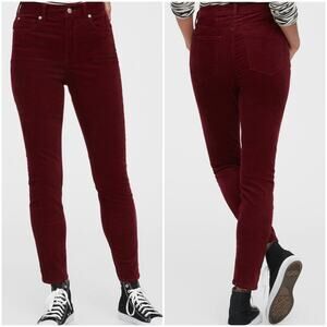 Gap Jean Leggings Maroon Burgundy Skinny Jeans Size 0/25